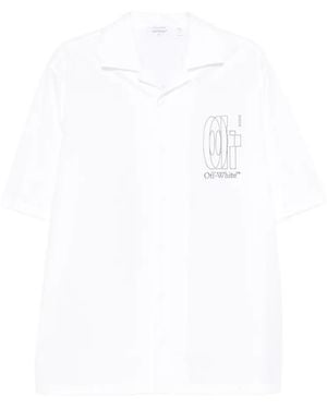 Off-White c/o Virgil Abloh Logo-Print Short-Sleeve Shirt - White