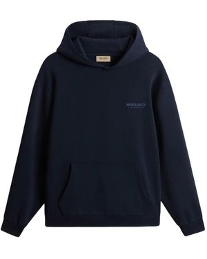 Woolrich Logo-Print Hoodie - Blue