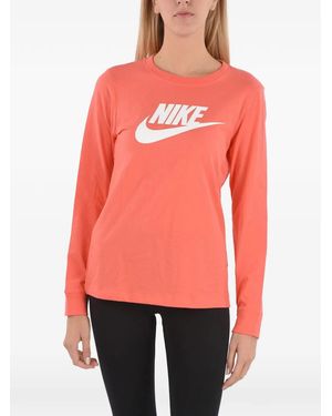 Nike Logo-Print Long-Sleeve T-Shirt - Red