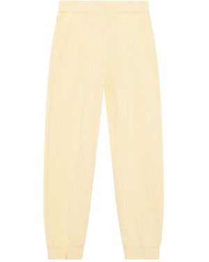 Ganni Logo-Embroidered Track Pants - Natural