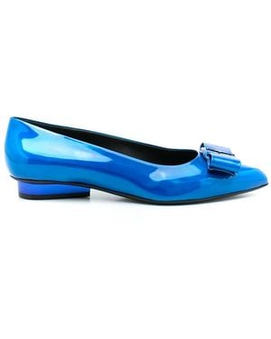 Ferragamo Viva Ballet Flat Shoes - Blue