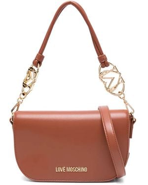 Love Moschino Borsa A Spalla Con Logo - Marrone