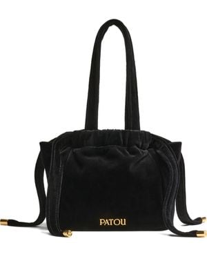 Patou Evening Velvet Drawstring Bag - Black