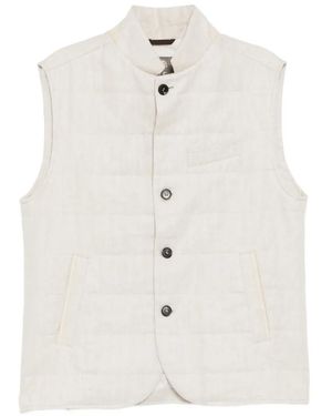 N.Peal Cashmere Seville Quilted Gilet - White