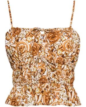 We Are Kindred Rosalia Linen Top - Metallic