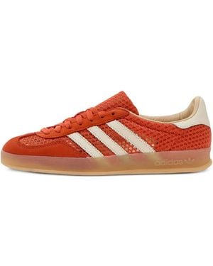 adidas Gazelle Mesh-Panel Trainers - Red