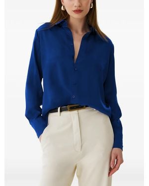 Framboise Camisa Fremont De Seda - Azul