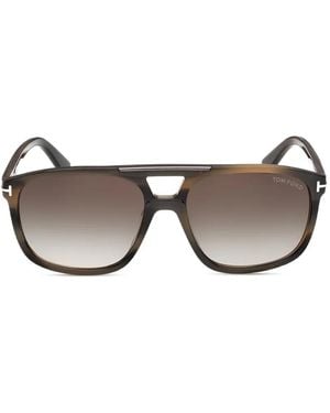 Tom Ford Lunettes De Soleil À Double-Pont - Gris