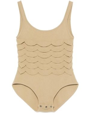 Nanushka Textured Knitted Bodysuit - Natural