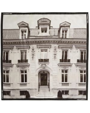 KARL LAGERFELD Maison De Karl-Print Silk Scarf - Metallic