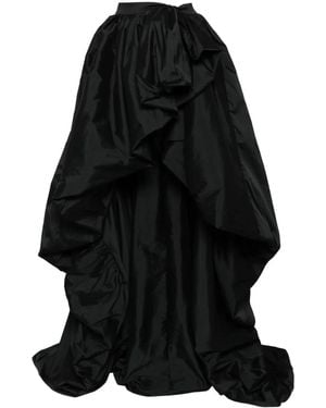 Saiid Kobeisy Taffeta Draped Bow Overskirt - Black