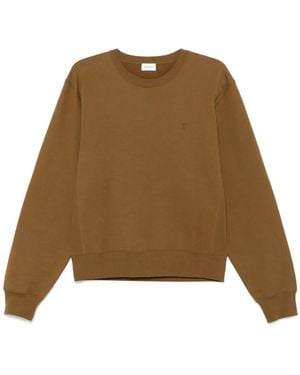 Saint Laurent Sweatshirt Mit Logo-Stickerei - Braun