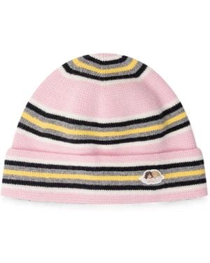 Fiorucci Striped Beanie Hat - White