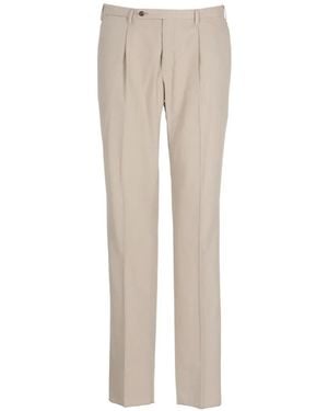 Incotex Pleated Pressed-Crease Trousers - White