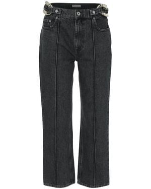 JW Anderson Gerade Cropped-Jeans Mit Kettendetail - Schwarz