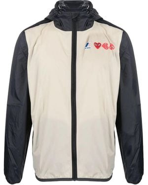 COMME DES GARÇONS PLAY フーデッド ライトジャケット - ブルー