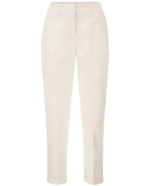 Peserico Tapered-Leg Elasticated-Waistband Trousers - White