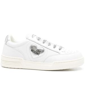 Love Moschino Heart-Appliqué Trainers - White