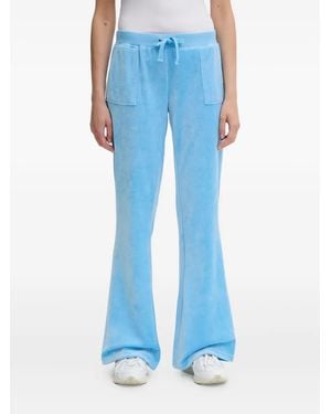 Juicy Couture Hose Aus Velours Mit Aufgesetzter Tasche - Blau