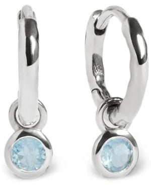 Monica Vinader Pendientes De Aro Con Charm De Aguamarina - Azul