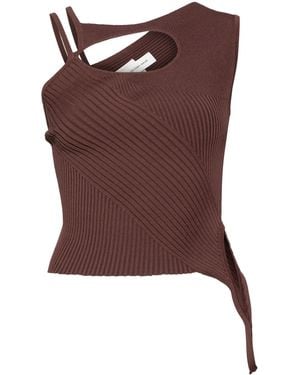 Feng Chen Wang Cut-Out Knitted Top - Brown