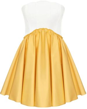 POST MERIDIEM Vestido corto plisado - Amarillo