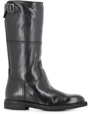 Officine Creative Botas Con Cremallera Y Hebilla - Negro