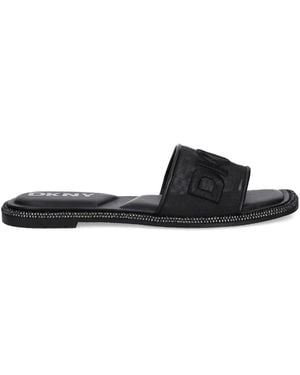 DKNY ロゴ サンダル - ブラック