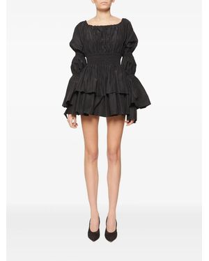 Blumarine Ruffle-Panels Mini Dress - Black
