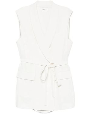 P.A.R.O.S.H. Belted Sleeveless Gilet - White