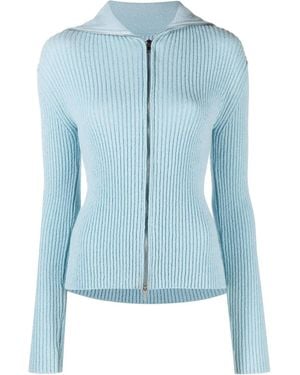 Nanushka Gerippter Cardigan Mit Reißverschluss - Blau