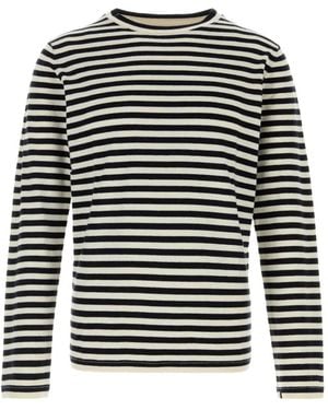 Extreme Cashmere Breton-Stripe Embroidered T-Shirt - Black