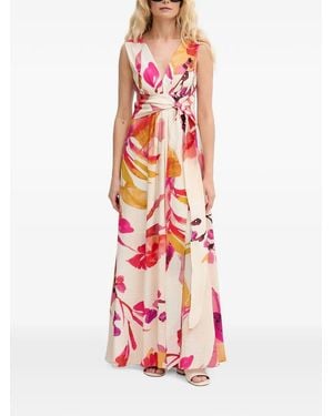 Lola Casademunt Floral-Print Maxi Tie-Waist Dress - White
