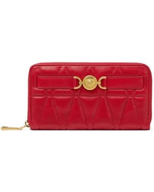 Versace Medusa '95 Quilted Long Wallet - Red