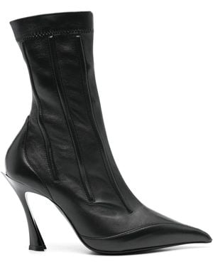 Mugler 95Mm Seam-Detail Boots - Black