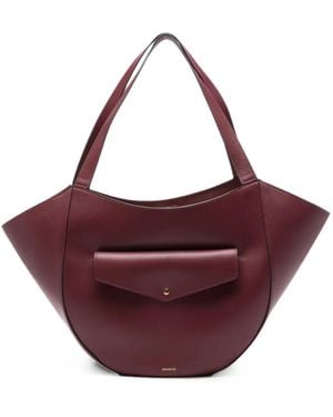 Wandler Asymmetric Leather Tote Bag - Purple