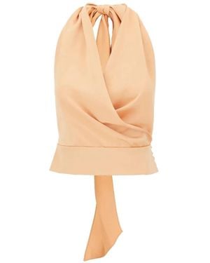 ANDAMANE Halterneck Wrap-Style Top - White