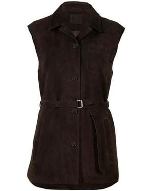 DESA NINETEENSEVENTYTWO Belted Sleeveless Jacket - Black