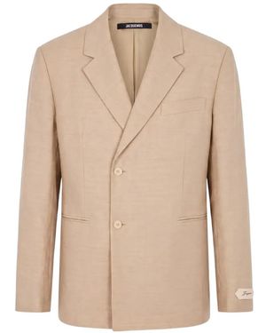 Jacquemus The Melo Logo-Patch Blazer - Natural