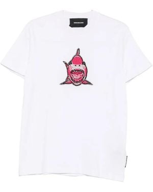 Marco Bologna Bead-Embellished Shark T-Shirt - White