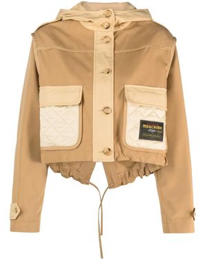 Moschino Cropped Hooded Jacket - Natural