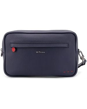 Kiton Zipped Clutch Bag - Blue