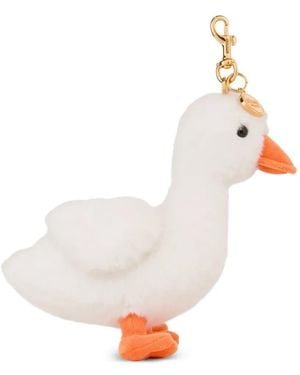 Moschino Duck-Charm Keyring - White