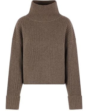 LeKasha Ribbed Roll-Neck Jumper - Brown