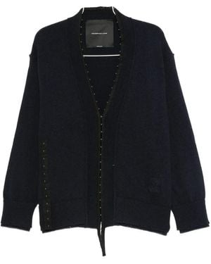 FEDERICO CINA Distressed Cotton Cardigan - Black
