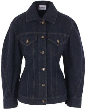 Givenchy Puffed-Sleeve Denim Jacket - Blue