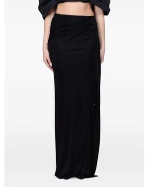 Elisabetta Franchi Draped Floor-Length Skirt - Black