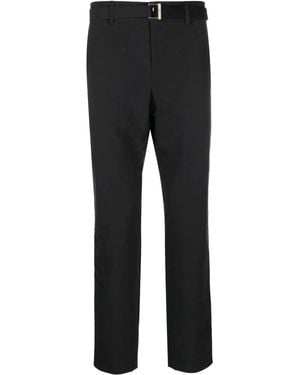 Sacai Straight-Leg Cotton Trousers - Black