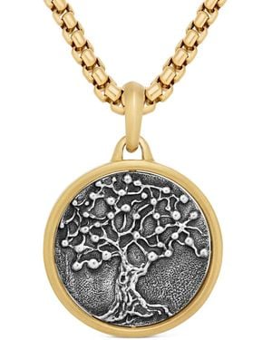 David Yurman 18Kt Life And Death Duality Gelbgold- Und Sterlingsilberamulett (30Mm) - Blau