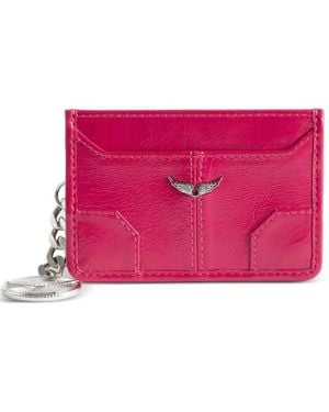 Zadig & Voltaire Sunny Pass Leather Cardholder - Pink